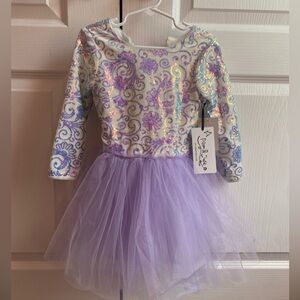 Pippa & Julie Sparkling Purple and White dress